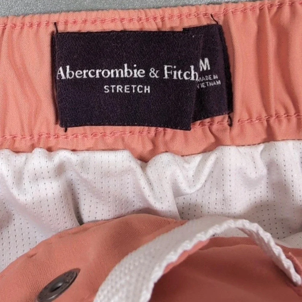 Abercrombie & Fitch Mens Stretch Swim Trunks Coral Orange Medium 133S0133